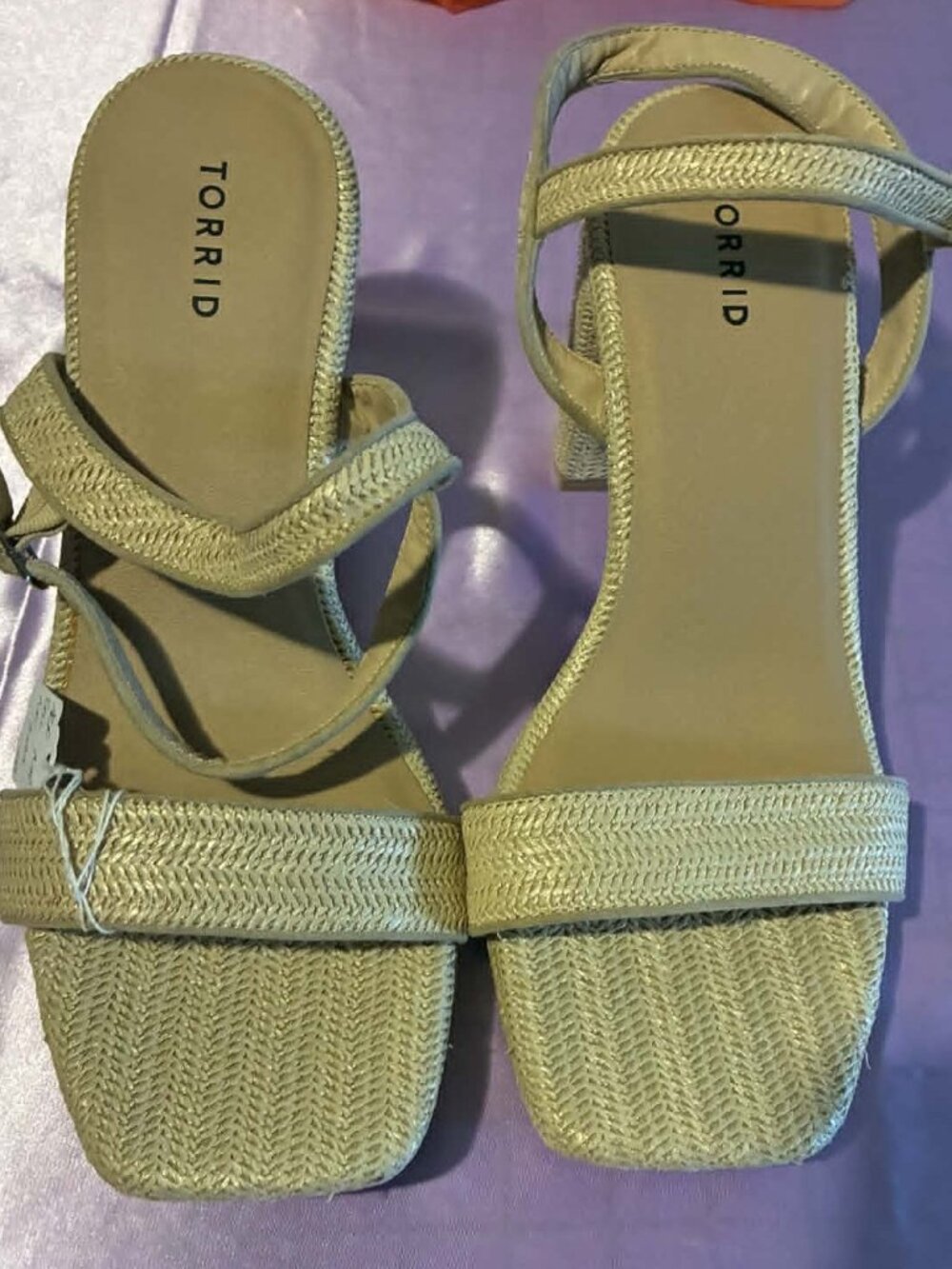 Torrid Raffia Platform Heel Sandal Wide Width Size 13